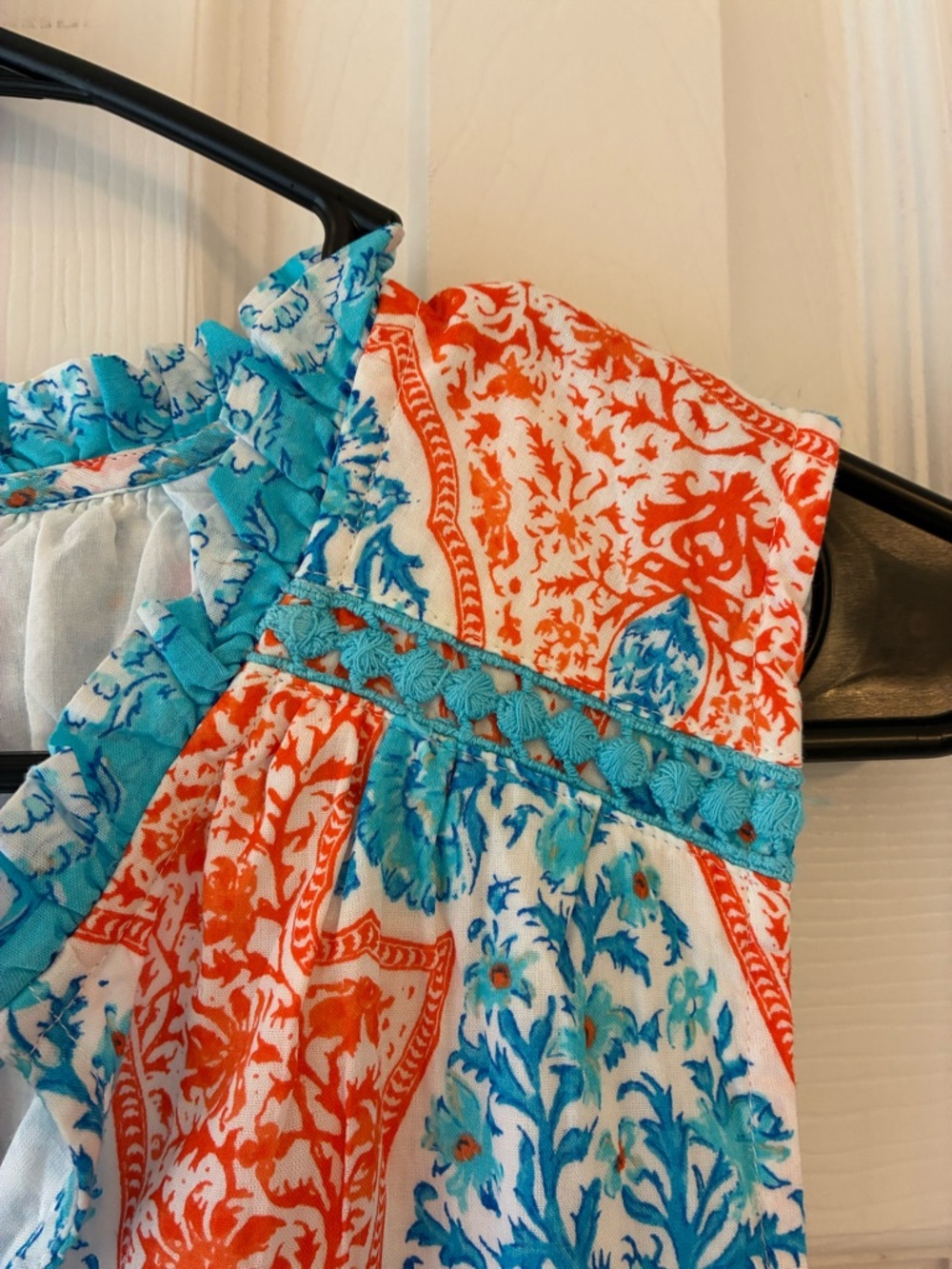 Crown & Ivy Orange Turquoise Paisley Dress Cotton - Picture 8 of 8